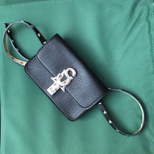 Steve Madden black silver stud belt bag